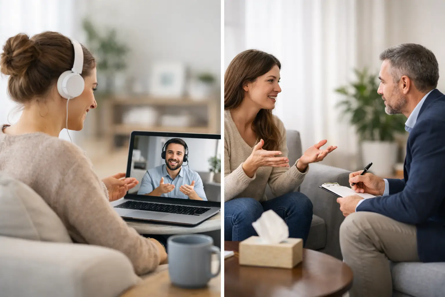 Teletherapy vs In Person Counseling